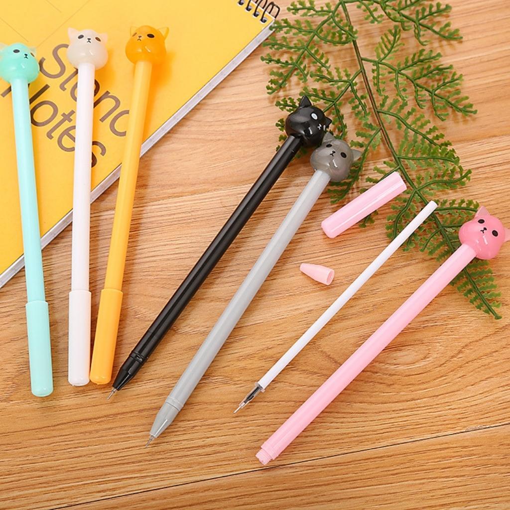 Bút Mực Gel Cute EDUSKY Mèo Con Và Lợn Con Dễ Thương