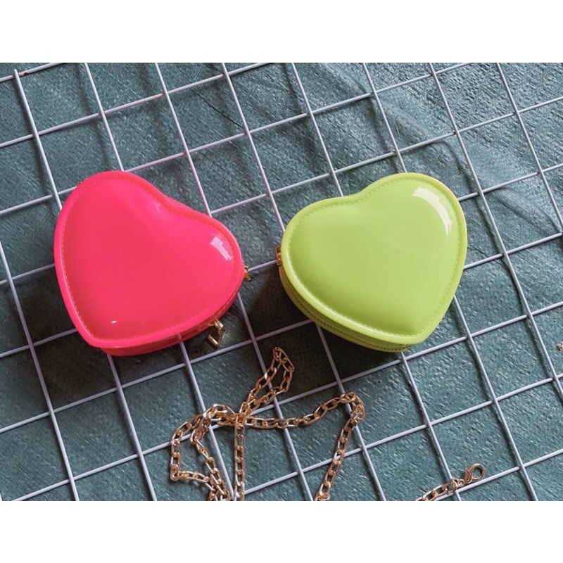 Túi Xách Nữ Hình Trái Tim Dễ Thương Silicon