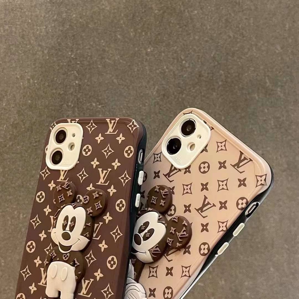 Ốp lưng Mickey iPhone、 Europe and the United States big name Miqi LV Apple 11 set iPhone12Promax mobile phone case XS all-inclusive protection XR women