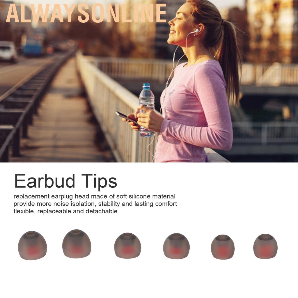 Alwaysonline 6Pcs Earbud Tips Ergonomic Noise Reduction Earbuds For 3.8‑5.8mm B