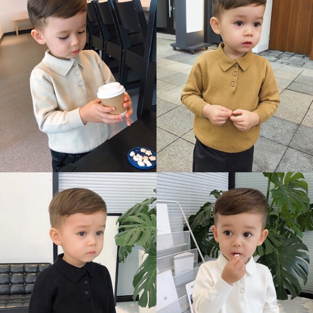 Áo len cổ đức cho bé