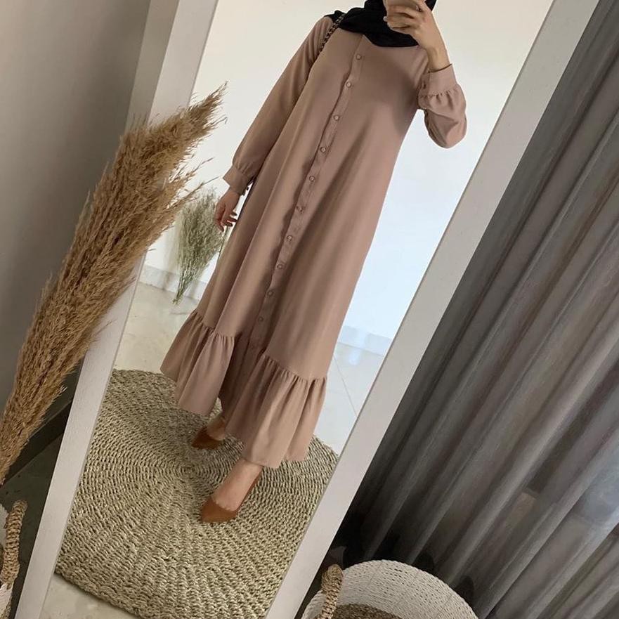 Đầm Maxi Cài Nút Cho Phụ Nữ Hồi Giáo