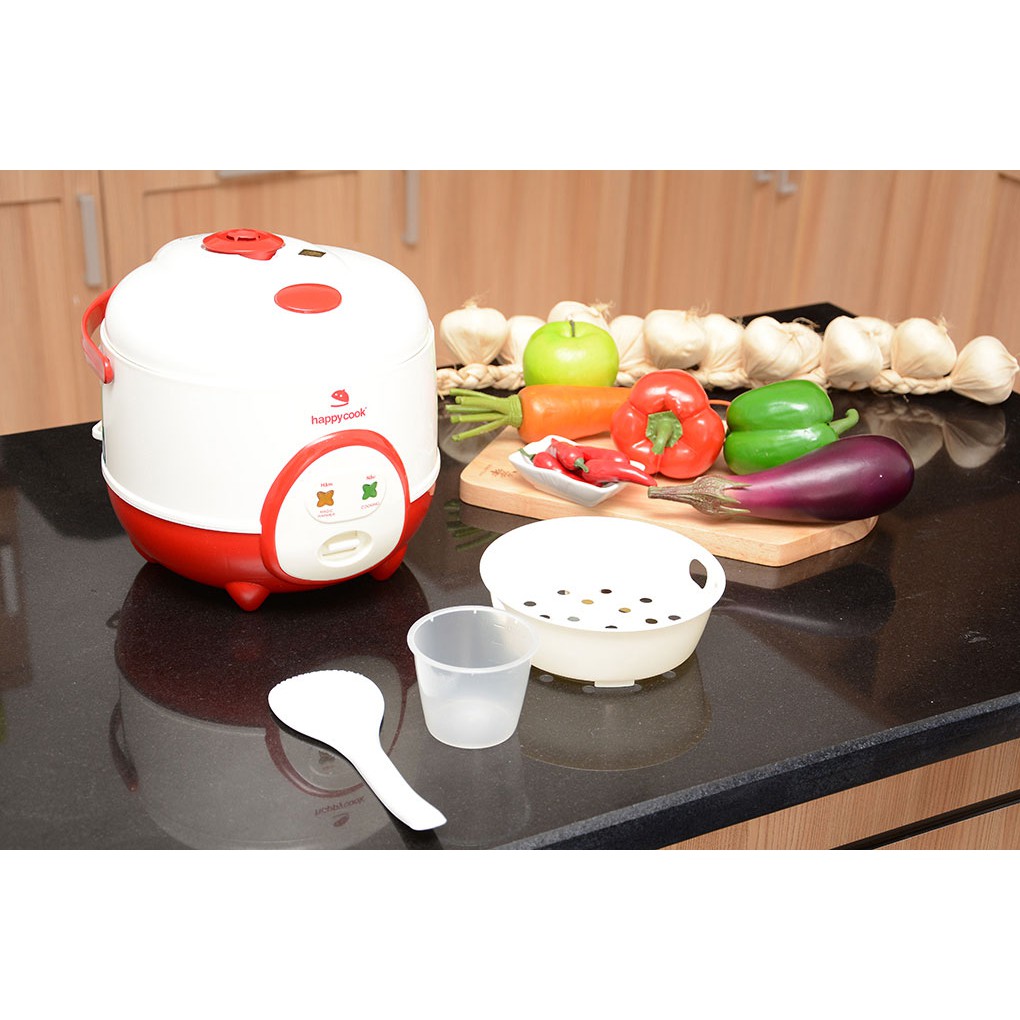 Nồi cơm nắp gài Happycook 0.6 lít HC-60 Đỏ