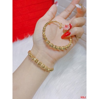 Vòng tay bi bạc nữ bạc italy cao xấp 925 mạ vàng 24k