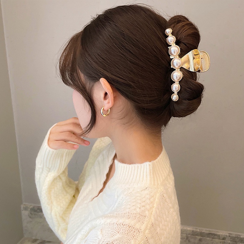 Kẹp Tóc Kim Loại Vàng Đơn Giản Thời Trang Hàn Quốc