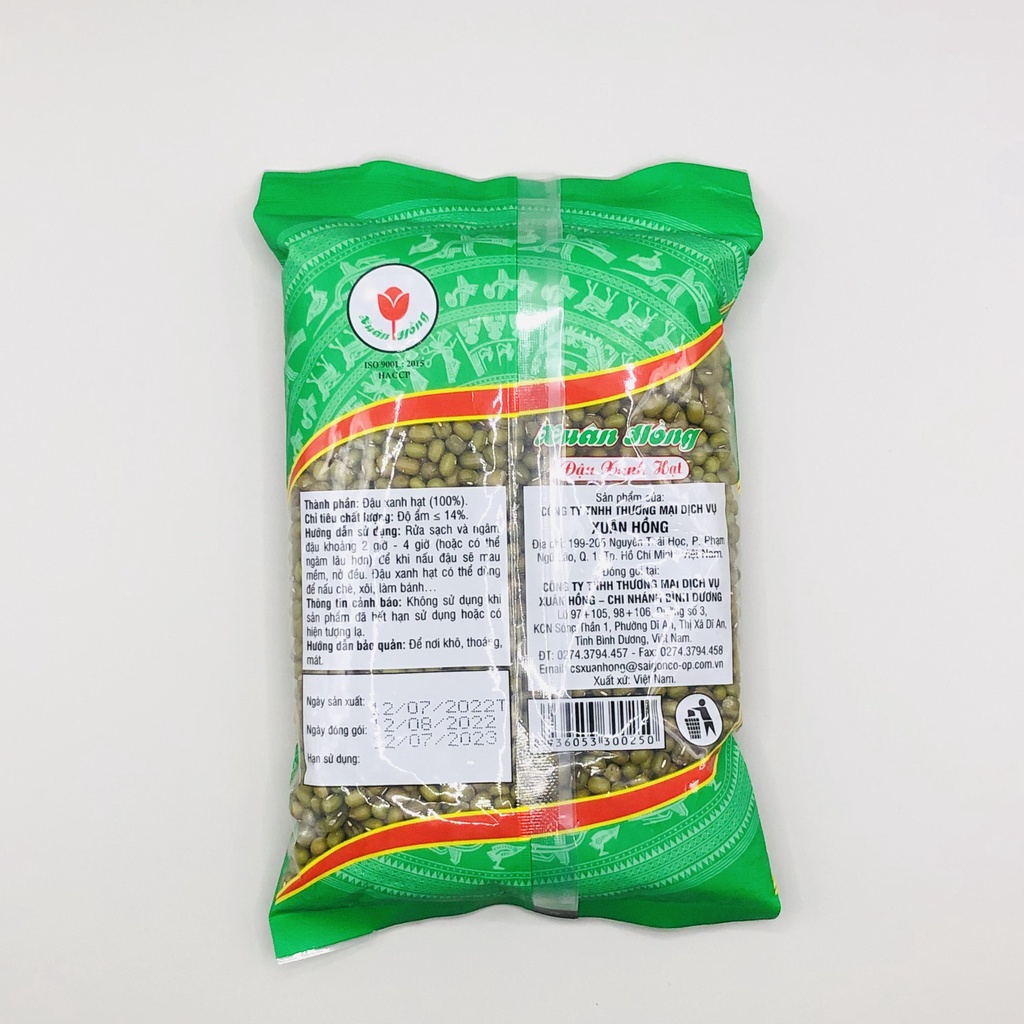 Combo 2 gói Đậu xanh hạt đậu xanh nguyên hạt đỗ xanh Xuân Hồng 500g