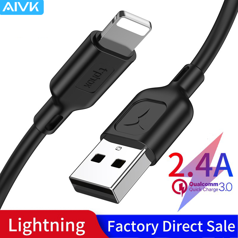 Cáp sạc USB Lightning T-phox 1.2m hỗ trợ sạc nhanh cho iPhone 5 6 7 8 X XS MAX XR