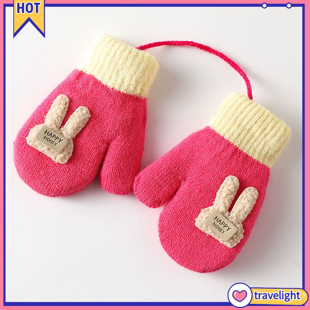 Đôi găng tay dệt kim chống mài mòn thiết kế hoạt hình xinh xắn dành cho trẻ em