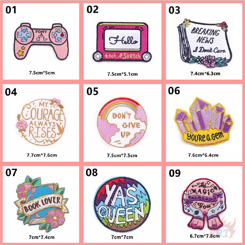 Miếng dán vá ủi quần áo họa tiết chữ tiếng Anh nhiều màu sắc