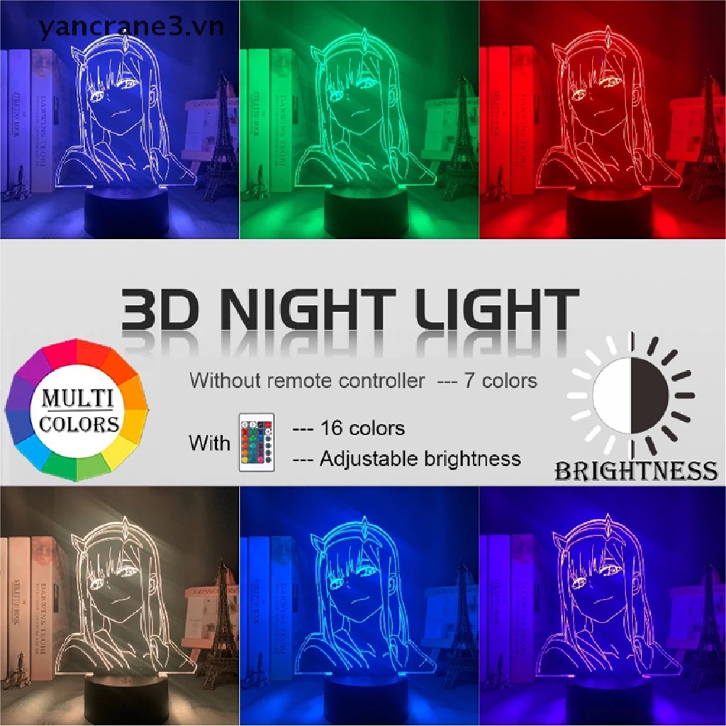 Mô Hình Nhân Vật Darling in the Franxx Zero Two 3D Có Đèn LED Độc Đáo