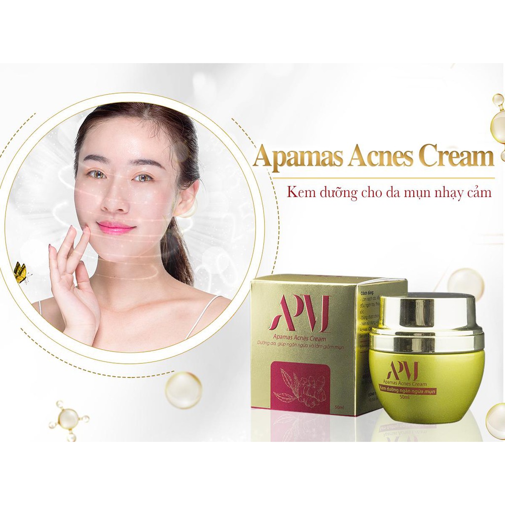 Kem Dưỡng Da Mặt Apamas Acnes Cream Chiết Xuất Từ Nghệ Tươi, Cho Làn Da Mịn Màng, Tươi Trẻ 50ml