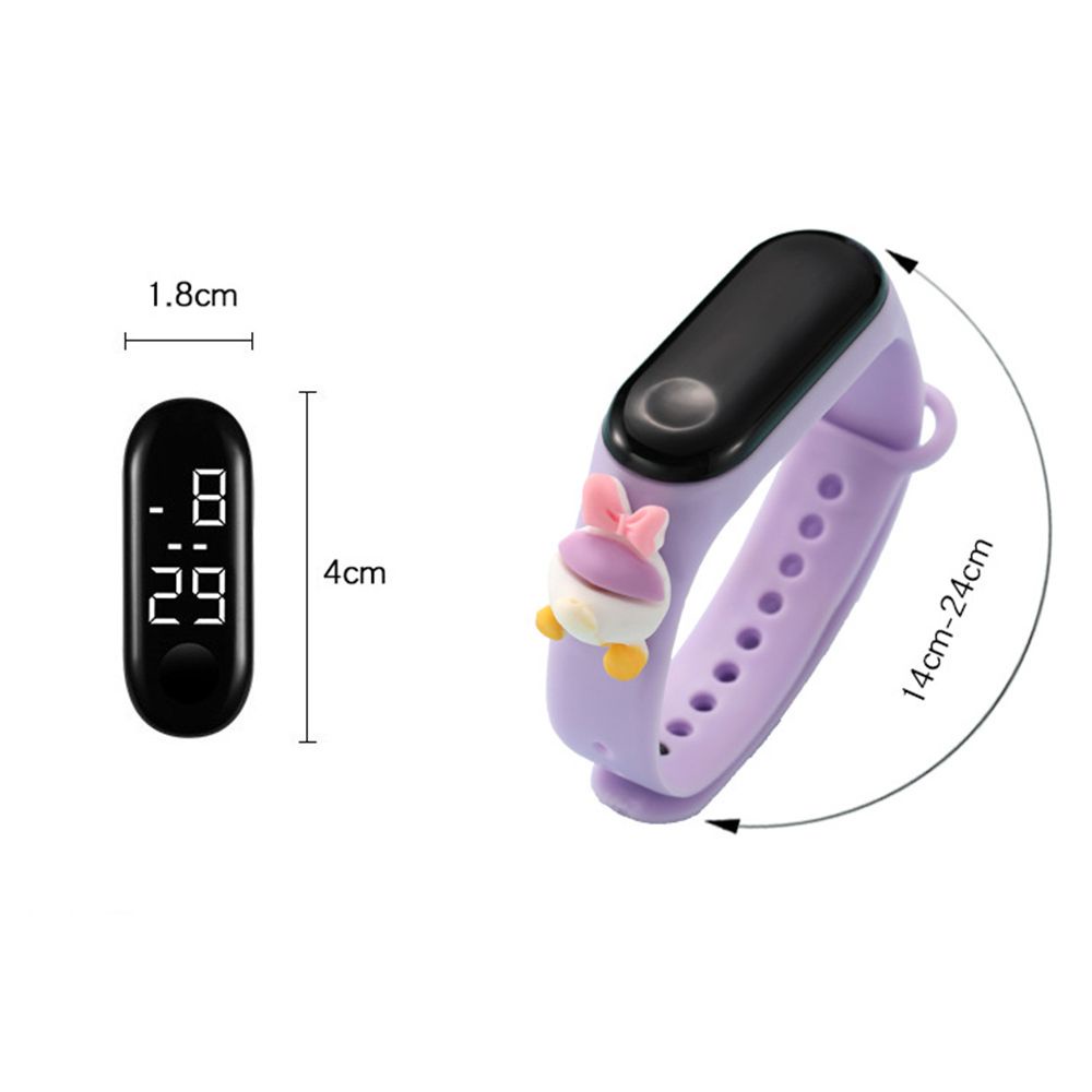 Đồng hồ điện tử chống thấm nước có đèn led cảm ứng hình hoạt hình cho trẻ em\n