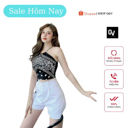 Áo yếm 2 dây đan thổ cẩm tam giác - CHẤT VẢI XỊN