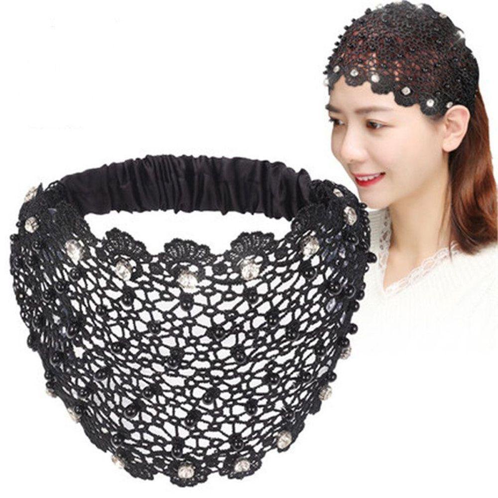 Băng Đô Vải Lưới Đính Đá Thời Trang Retro Hàn Quốc