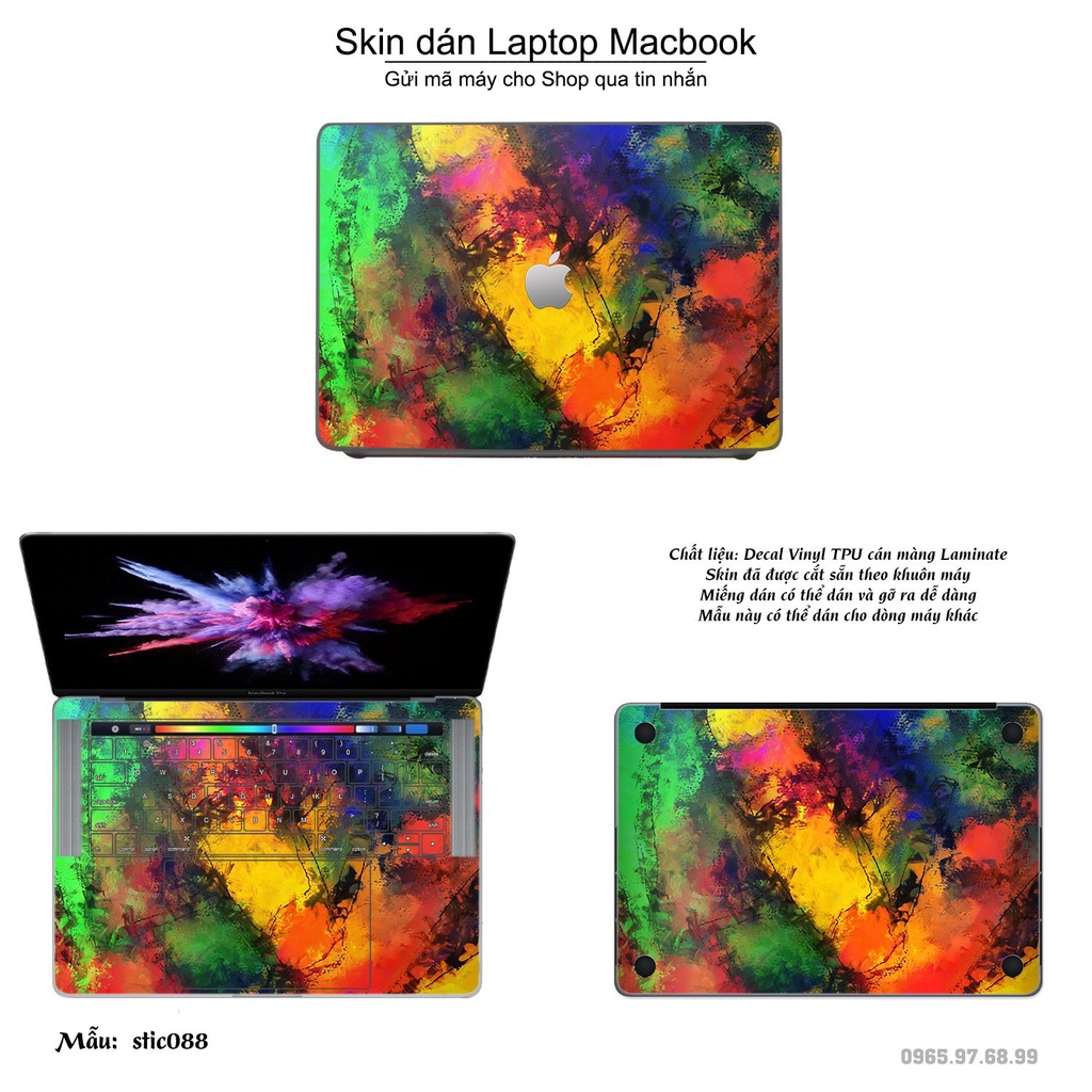 Skin dán Macbook mẫu Hoa văn sticker (đã cắt sẵn, inbox mã máy cho shop)