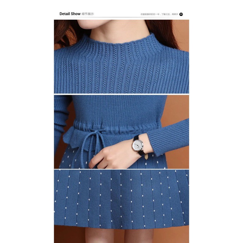 Váy len chấm bi hàng nhập quảng trực tiếp quảng châu