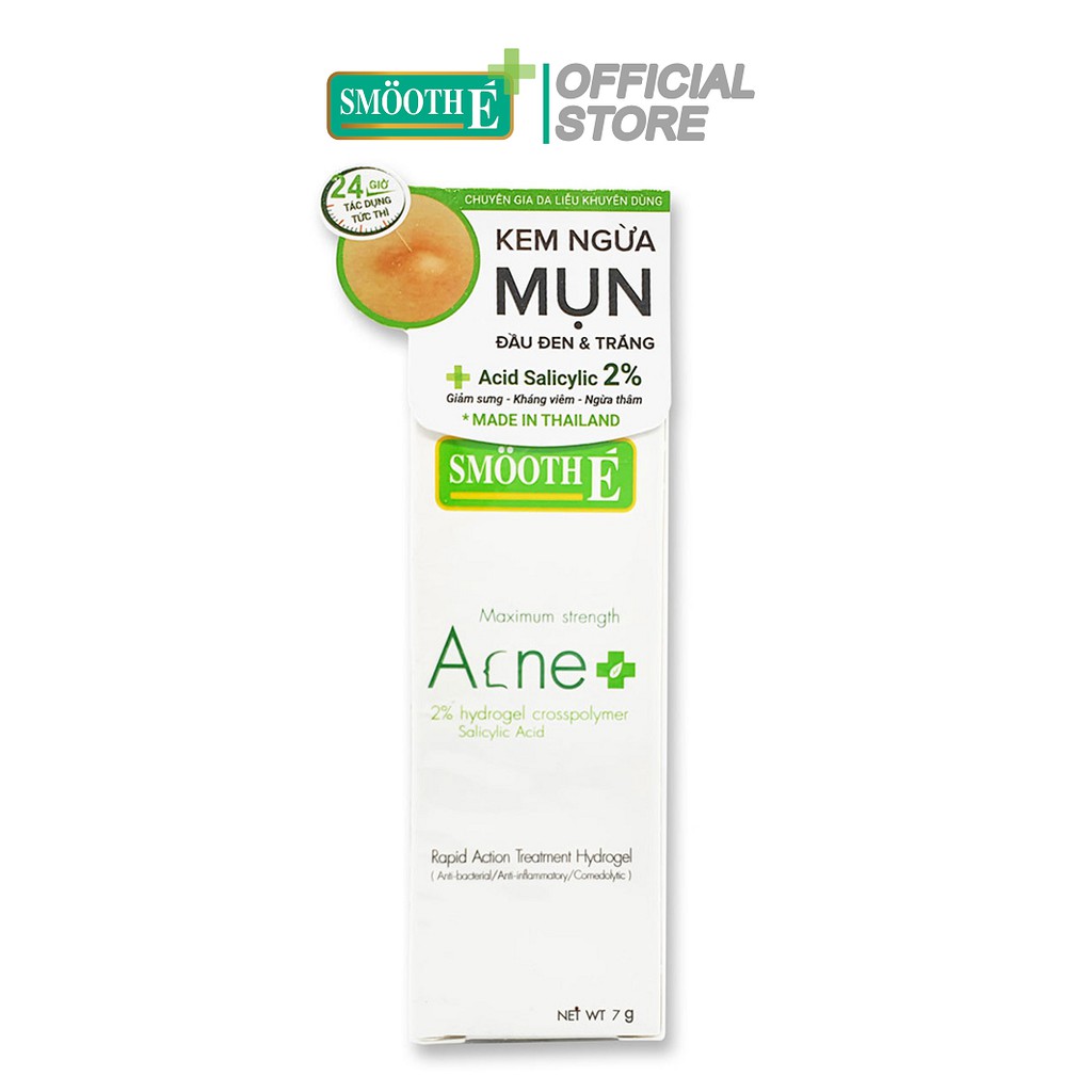 Smooth E VN - Bộ đôi kem ngăn ngừa mụn Acne Hydrogel 2% 7g và Serum Acne Scar ngừa thâm mụn 7g