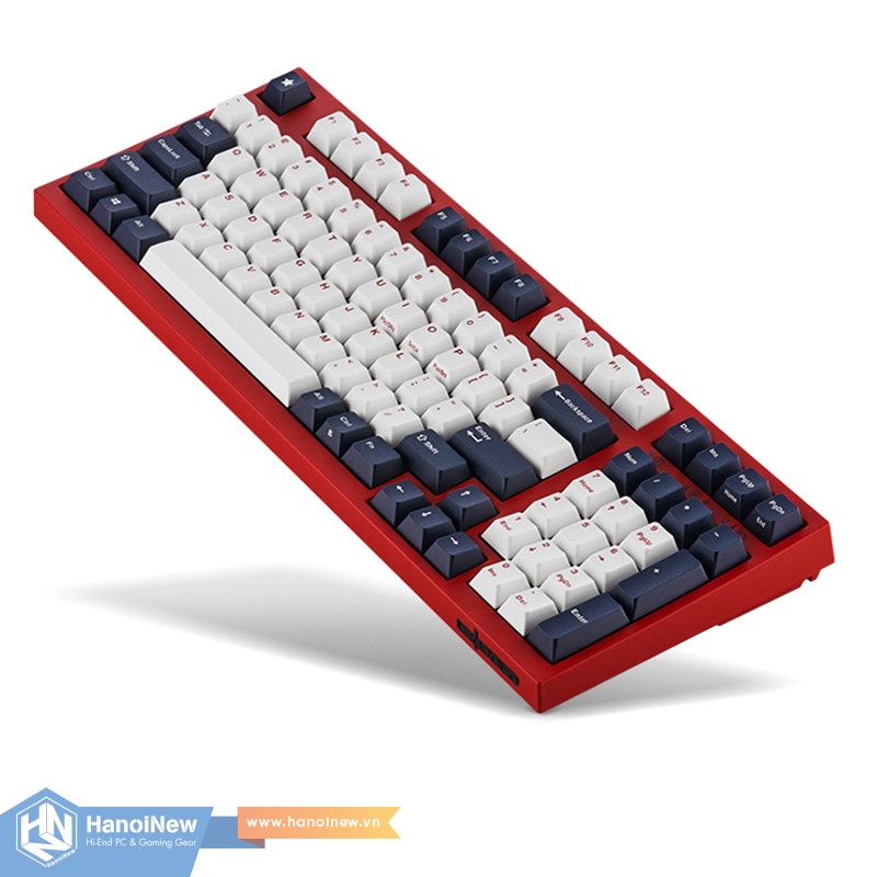 Bàn Phím Cơ Leopold FC980M PD BT White Navy Red Font Blue Star  Bluetooth