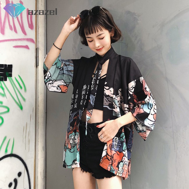 🌈Available🌈Áo Kimono ngắn tay dáng rộng phong cách cổ trang cho nam nữ | BigBuy360 - bigbuy360.vn
