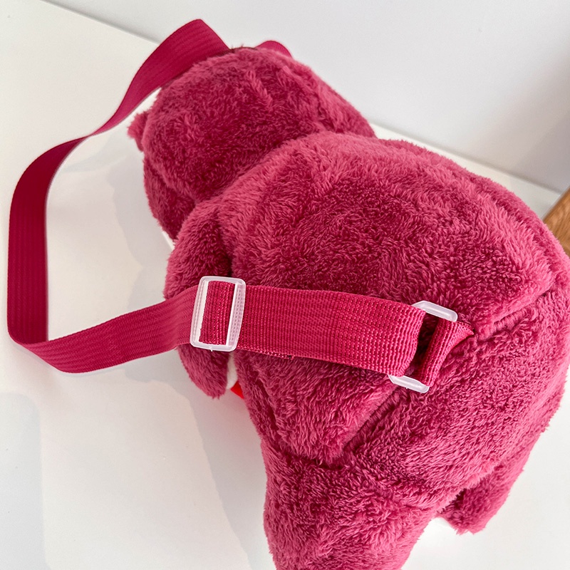 Ba Lô Đeo Vai Hình Gấu / Dâu Tây Bằng Lông Nhung Dễ Thương Xinh Xắn