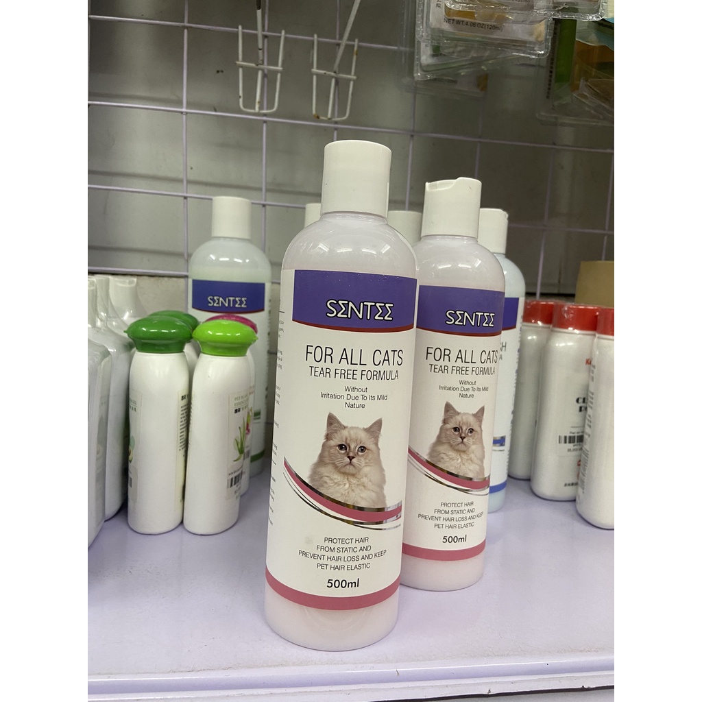 Sữa tắm SENTEE mẫu mới chai 500ml dành riêng cho tất cả các giống mèo, công thức dịu nhẹ không cay mắt, chống rụng lông