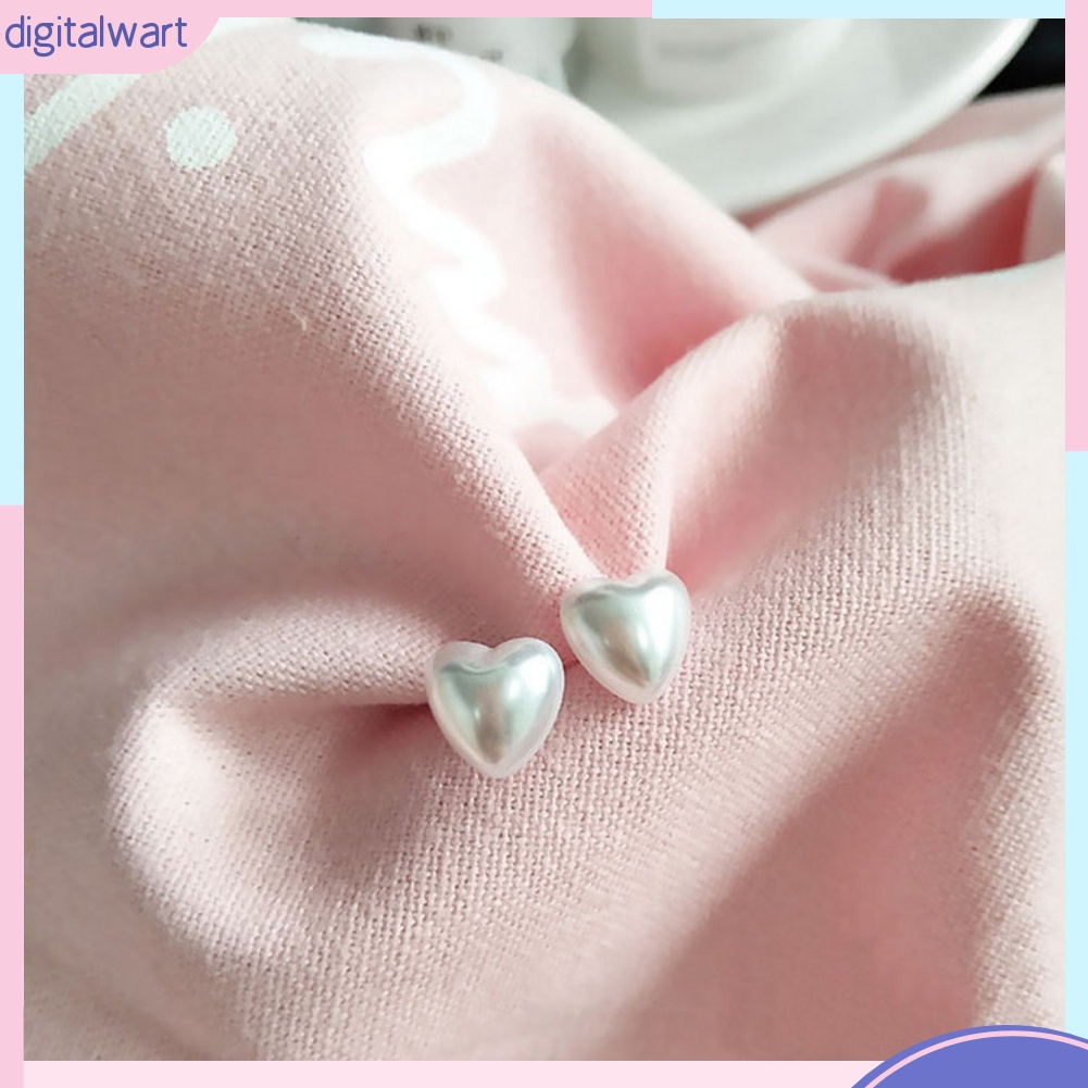 Đôi bông tai đính ngọc trai hình trái tim xinh xắn cho nữ