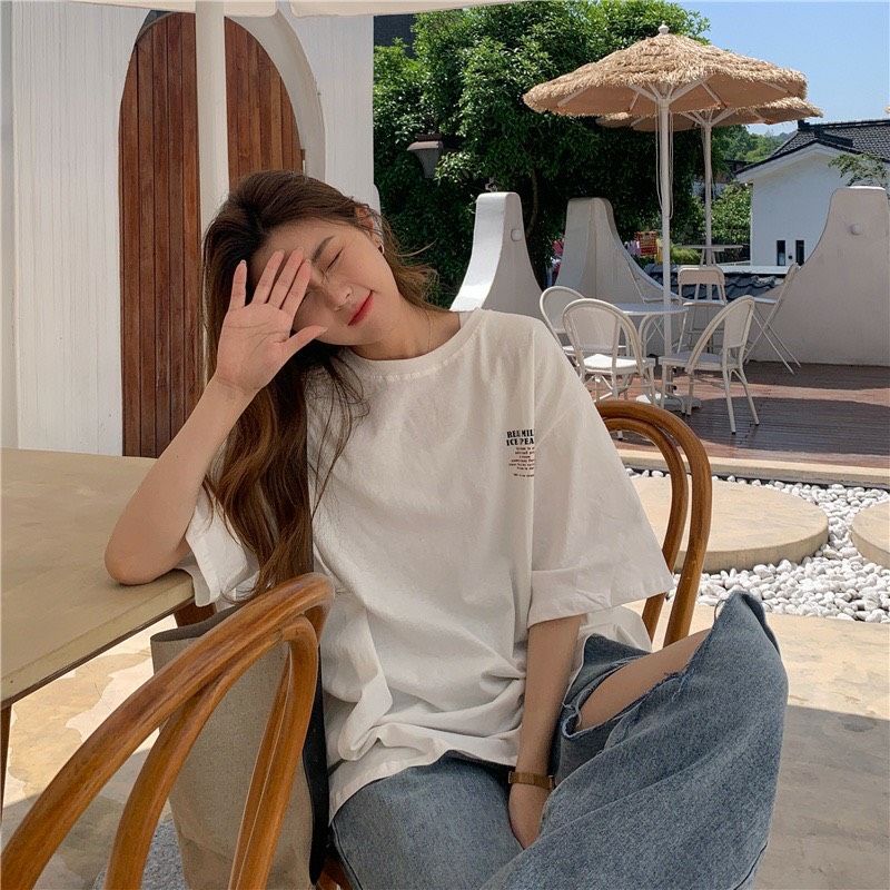 Áo thun free size tay lỡ REAL MILK😋😍😘