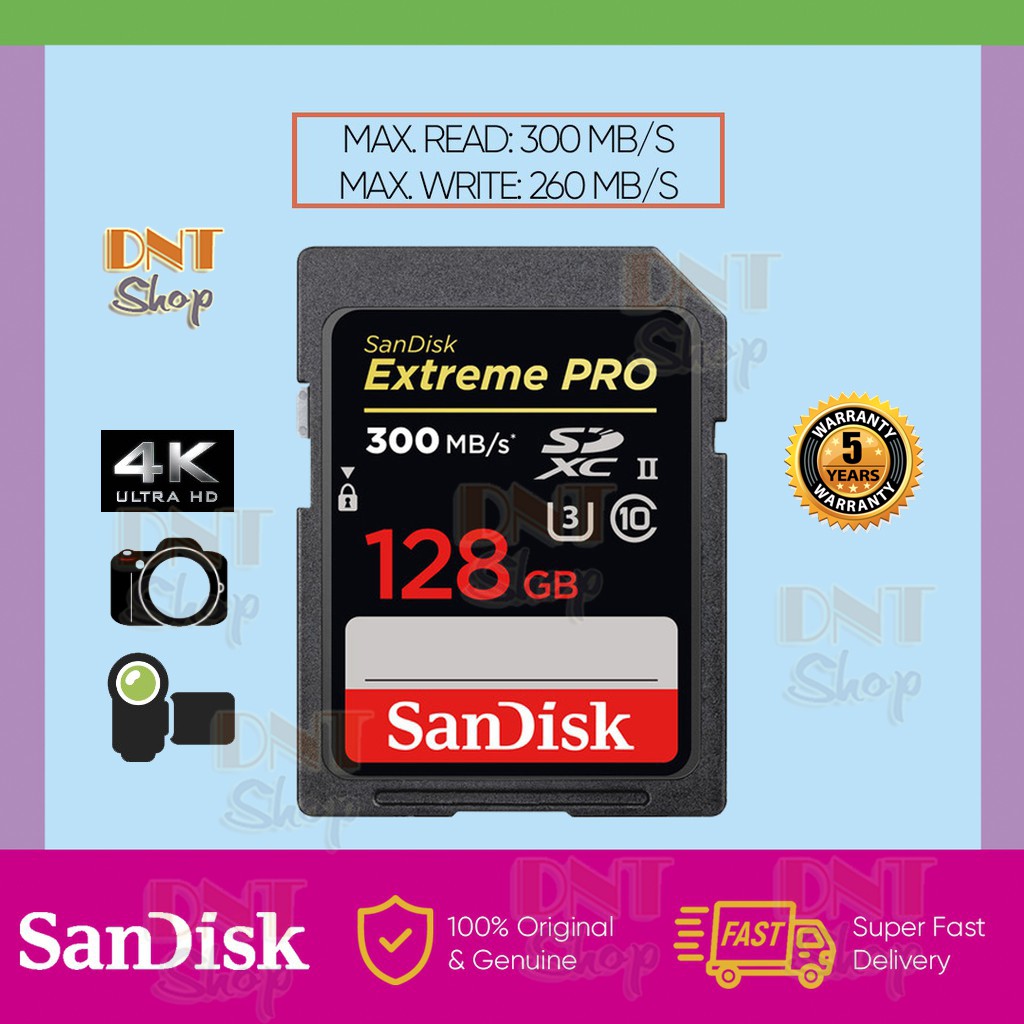 Thẻ nhớ SDXC SanDisk Extreme PRO UHS-II U3 2000x 128GB 300MB/s (SDSDXPK-128G-ANCIN) | BigBuy360 - bigbuy360.vn