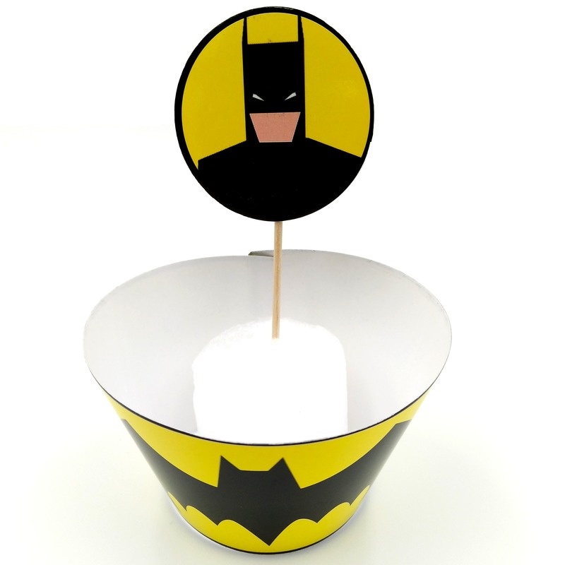 Set 24 Phụ Kiện Trang Trí Bánh Cupcake Hình Batman