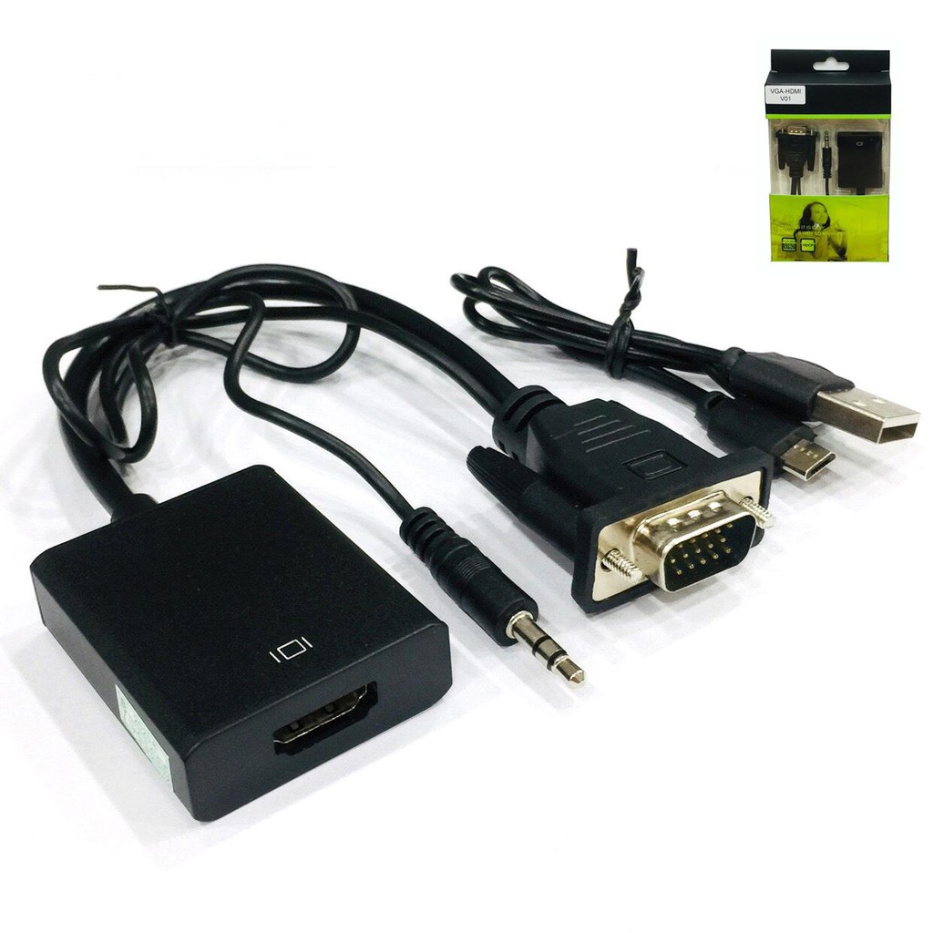 cáp chuyển đổi từ máy tính Vga sang màn hình cổng HDMI có xuất âm thanh V01 dài 30cm