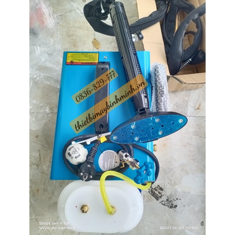 Bộ bàn ủi + Nồi hơi mini dạng đứng công nghiệp, chuyên dụng ủi Rèm, đồ thời trang có bánh xe di chuyển
