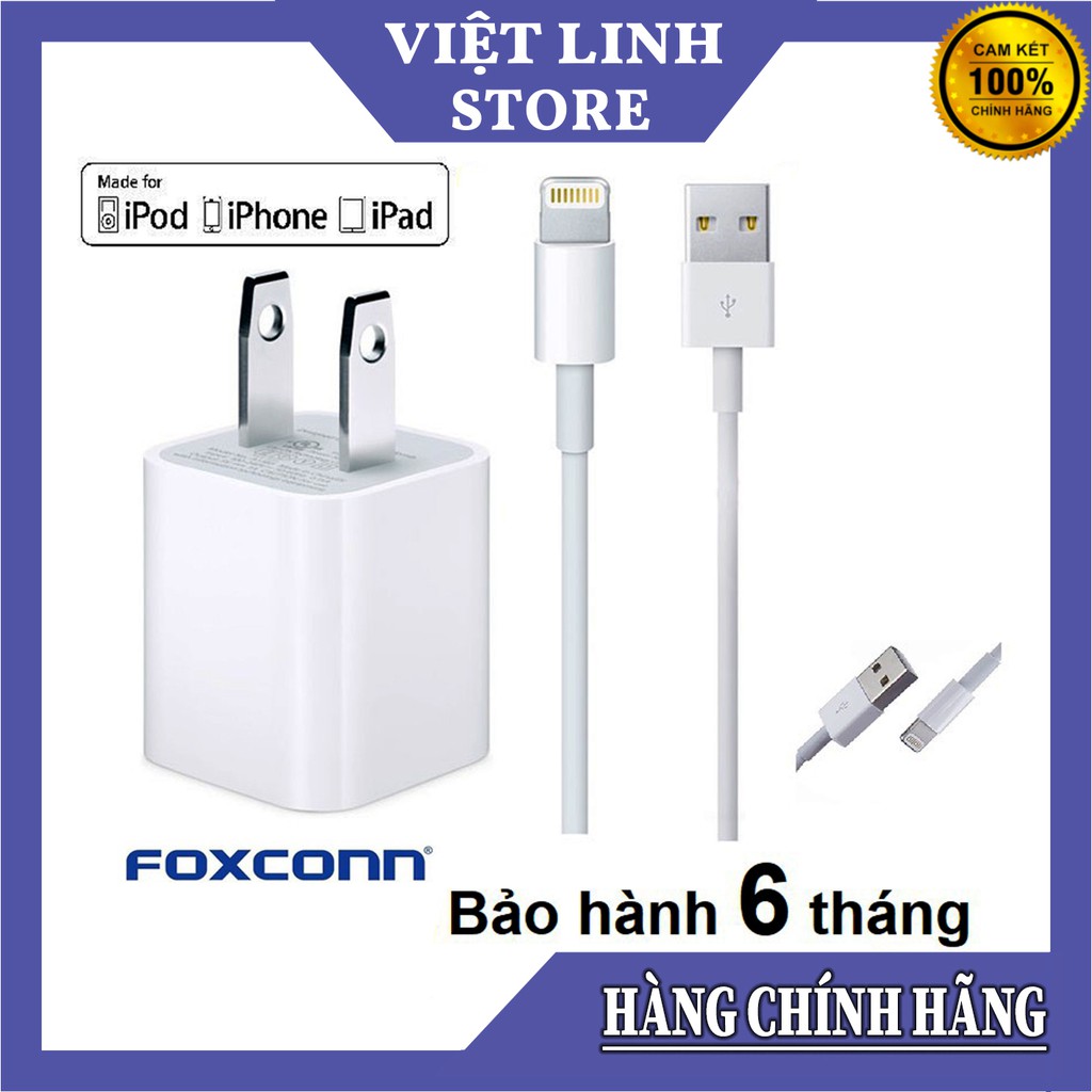 Bộ Sạc + Cáp iPhone Lightning sạc nhanh Foxconn - Việt Linh Store