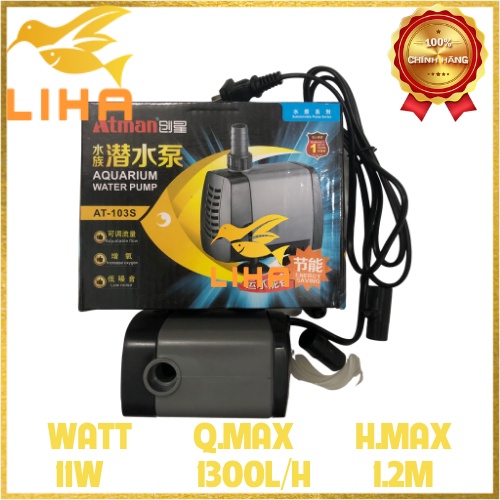 Máy Bơm Bể Cá Atman AT-103S (11W - 1300L/H - 1.2M) - Máy Lọc Nước Cho Hồ Cá Cảnh