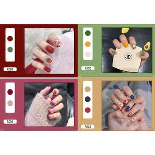 Bộ 24 móng tay giả cực xinh từ mẫu R001-R020 (tặng kèm keo - dùng nhiều lần)