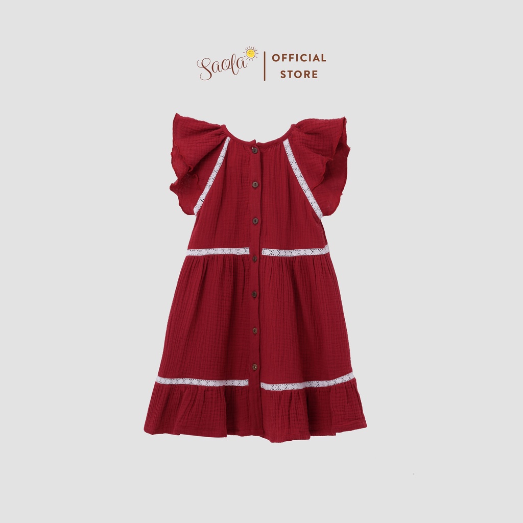 Váy Noel Bé Gái Kiểu Tay Raglan Ba Tầng Phong Cách Hàn Quốc Điệu Đà - AKI DRESS - DRM007 - SAOLA KIDS CLOTHING