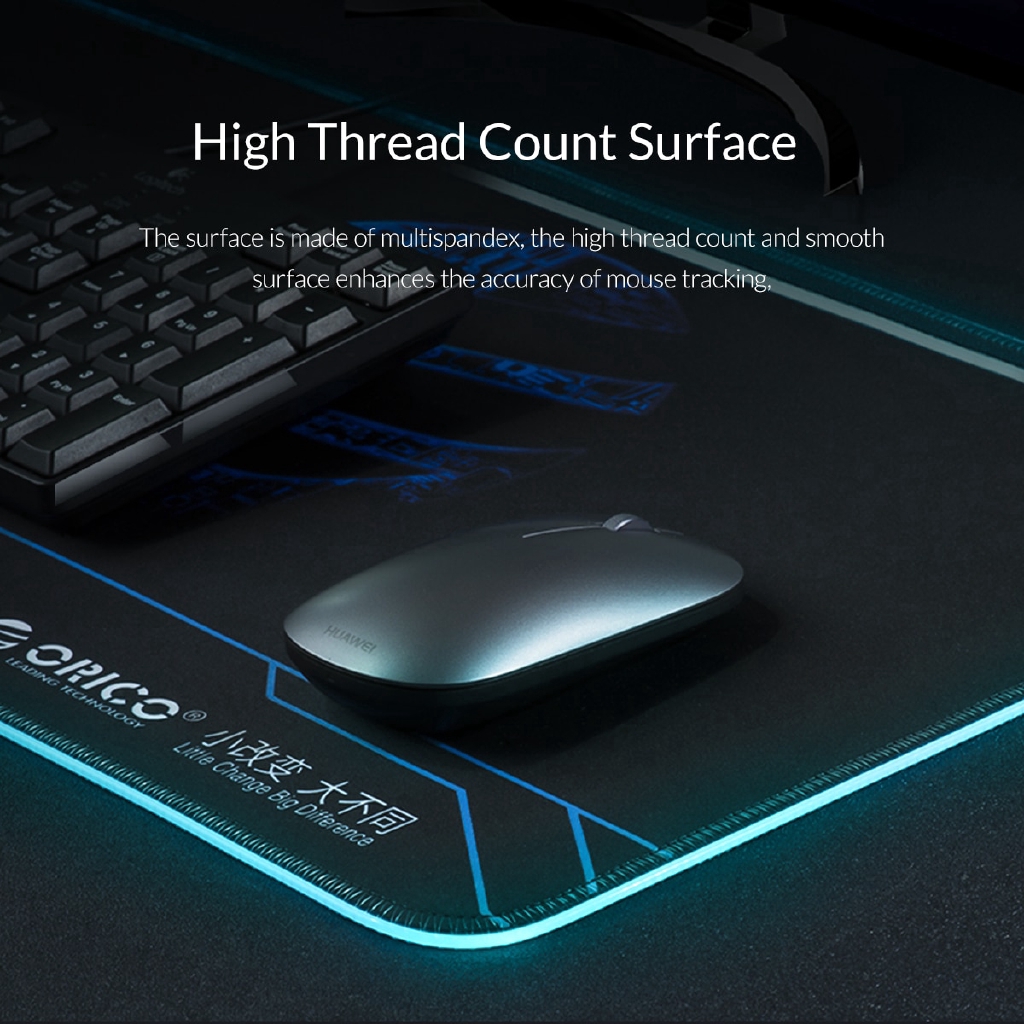 Tấm lót chuột ORICO FSD-15/MP-BK tích hợp đèn RGB kết nối cáp truyền dữ liệu USB dài 2m cho Overwatch Pubg Dota 2