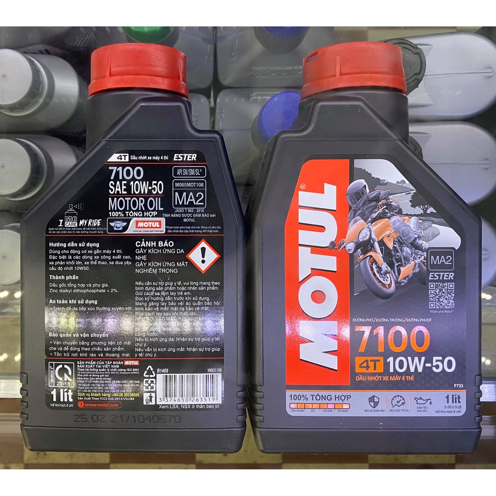 [GIÁ THẤP NHẤT SHOPEE] NHỚT MOTUL 7100, 10W50, JASO MA2, 100% TỔNG HỢP, GIÁ: 249.000 VNĐ / 1L