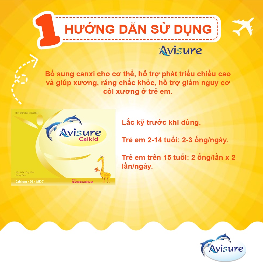 Combo 5 hộp Avisure calkid - Canxi hữu cờ cho bé