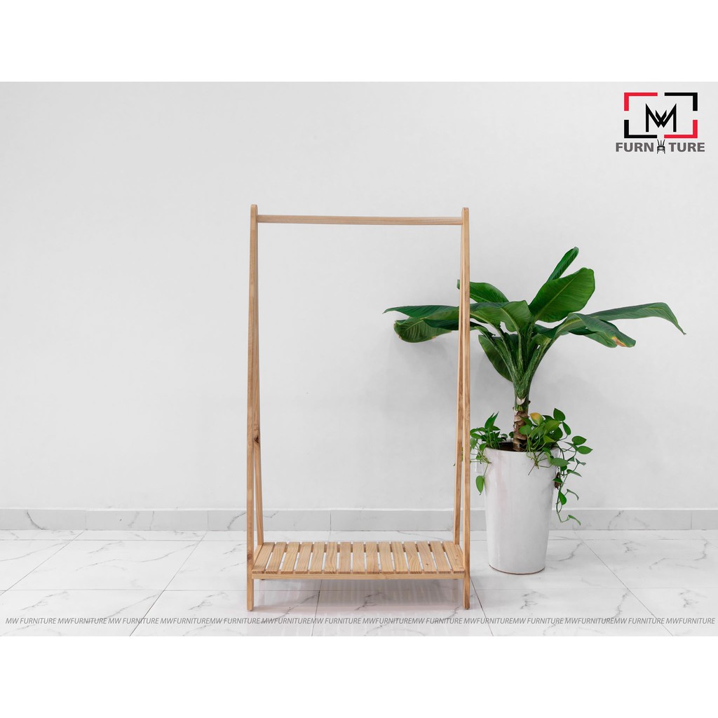 GIÁ TREO QUẦN ÁO 1 TẦNG CAO 1M48 SIZE M MÀU TỰ NHIÊN - AHANGER 1F 1 MÉT48 | BigBuy360 - bigbuy360.vn