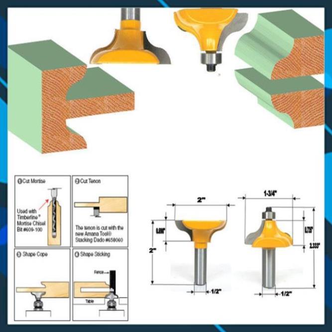 💢 BỘ MŨI PHAY GỖ_MŨI PHAY GHÉP VÁN CỬA_BỘ MŨI SOI GỖ ĐÁNH MỘNG 30-45MM ☪️☪️☪️