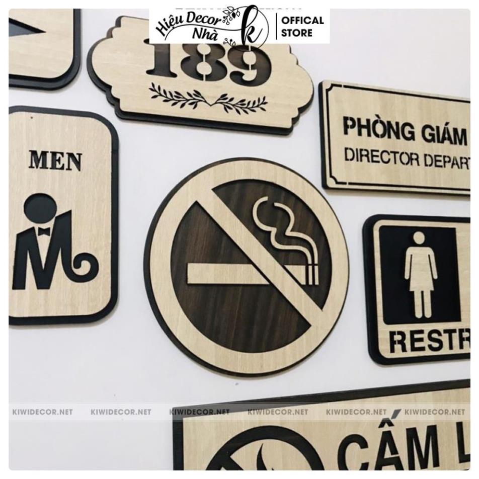 Bảng Cấm Hút Thuốc Decor - Bảng cấm No Smoking Bằng Gỗ Vintage - Hiệu Nhà K