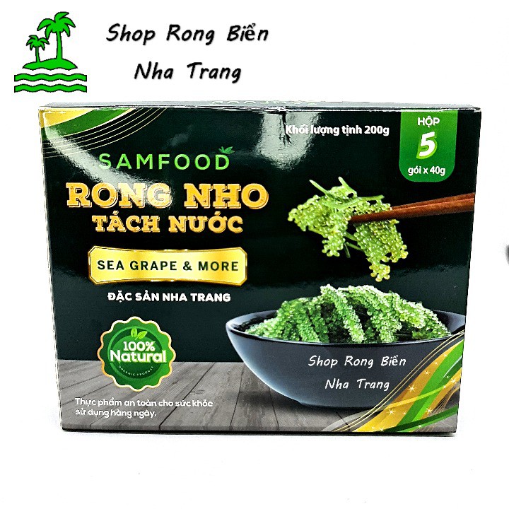 Rong nho tách nước Sam Food hộp 200g gồm 5 gói 40g