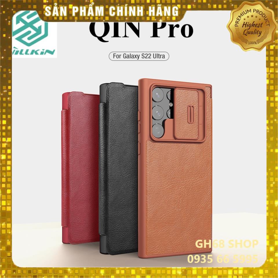 Nillkin QIN Pro – Bao da ví cái thẻ cho Samsung S22 Plus , S22 Ultra , S21 FE 5G , kèm lắp trượt bảo vệ camera cao cấp