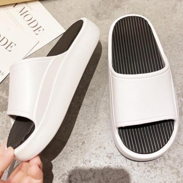 Dép quai ngang-Dép đế Bánh mì basic đế cao 4cm nam nữ siêu đep