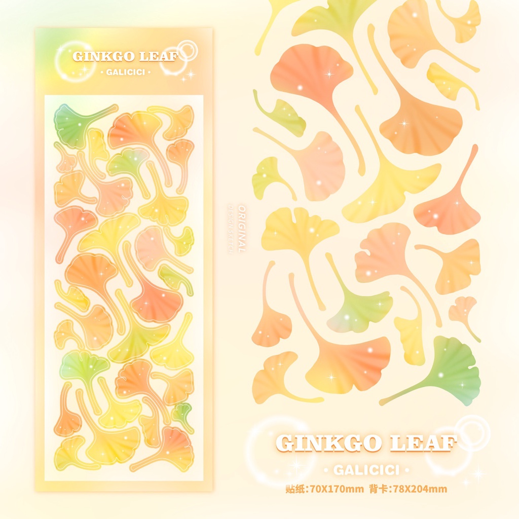 Tấm sticker bling bling lấp lánh họa tiết butterfly, lily, daisy, ginkgo leaf decor toploader, trang trí