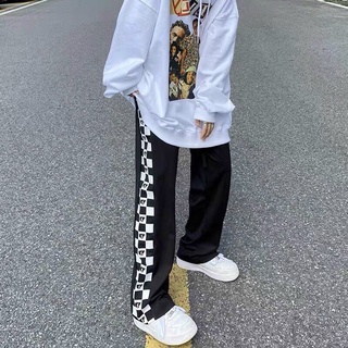 Quần dài ống rộng lưng thun có dây rút ống in hình hoạ tiết street style SIB005