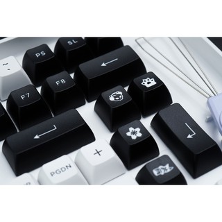 Bộ AKKO Keycap Black on White (PBT Double-Shot/ASA profile/158 nút)