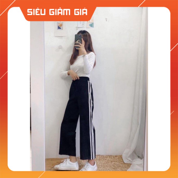 Quần Culottes 3 Sọc Ống Rộng 🦋 Quần Suông Unisex Nam Nữ Siêu Đẹp 🦋