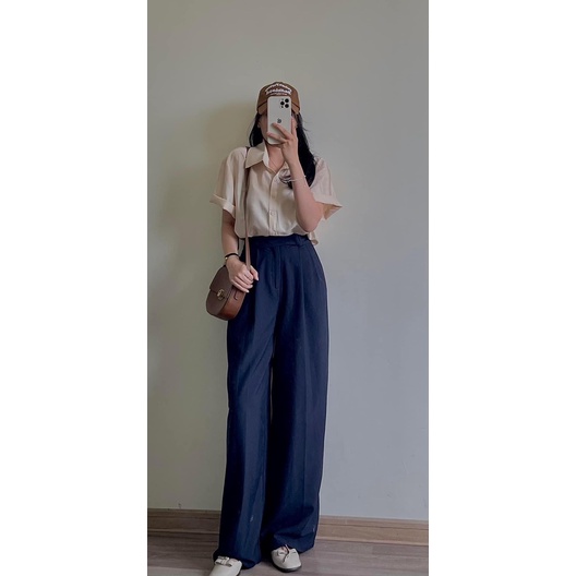 Áo sơ mi cộc tay VNXK hàng kĩ form rộng