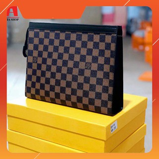 Clutch Ví cầm tay nam nữ kẹp nách LV bản to Unisex Full hộp